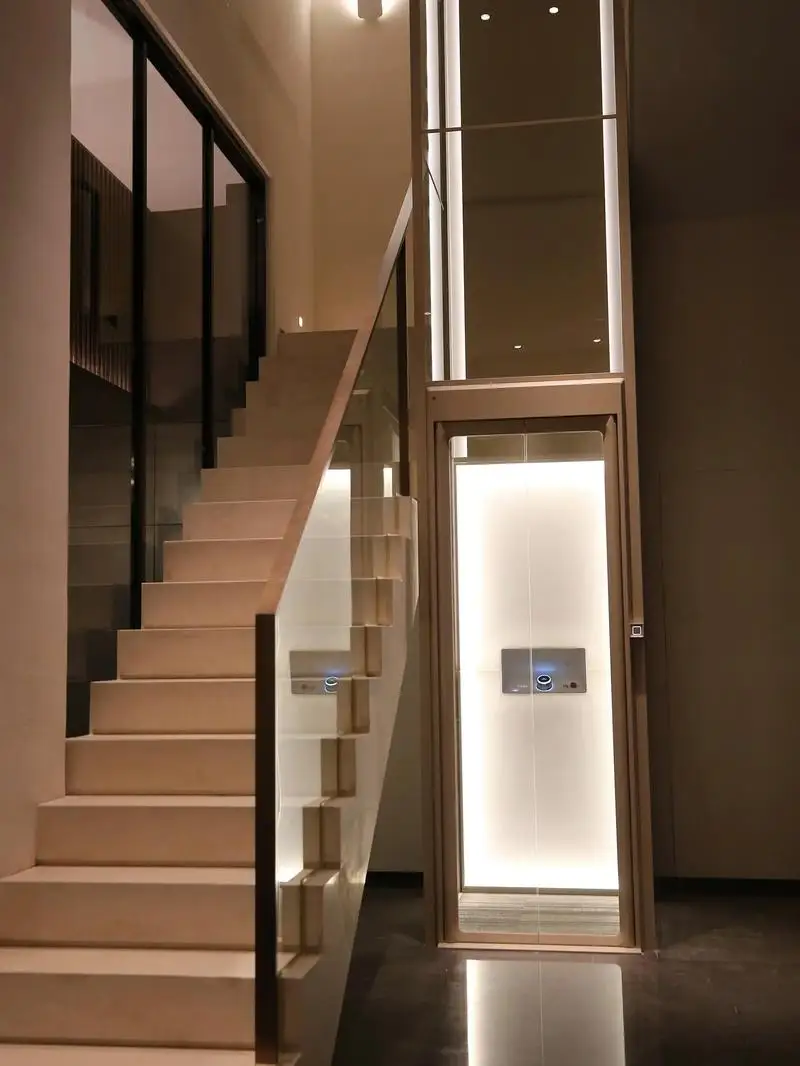 450kg Gearless Traction Glass Elevator for Home Shaftless Elevator Good Prices