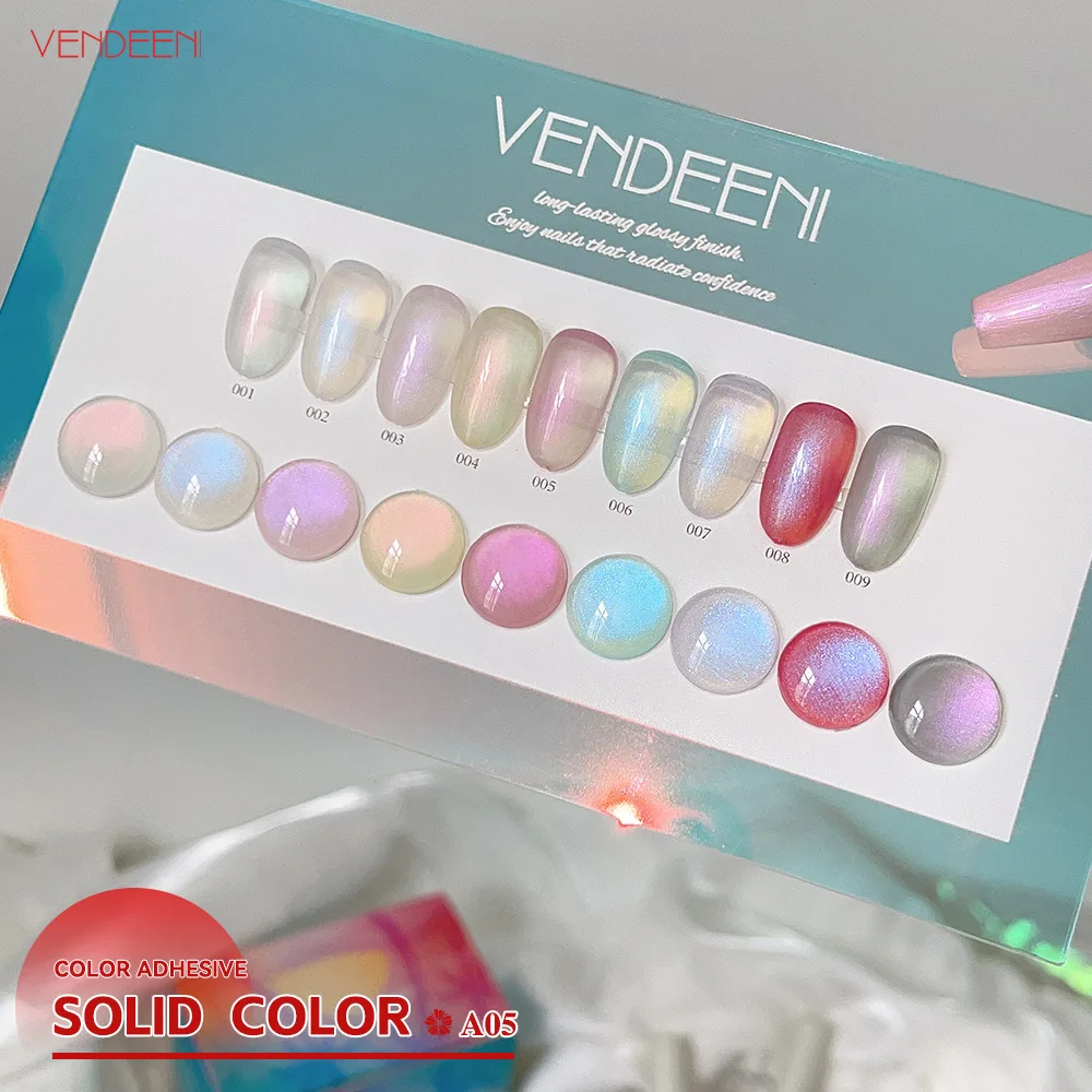 Vendeeni 9 Farben/Set Perlmutt-Farbgel-Nagellack Semi-Permanenter UV-LED-Soak-Off-Gel-Lack Meerjungfrauen-Nagelkunst-Gel-Lack – Detail 12
