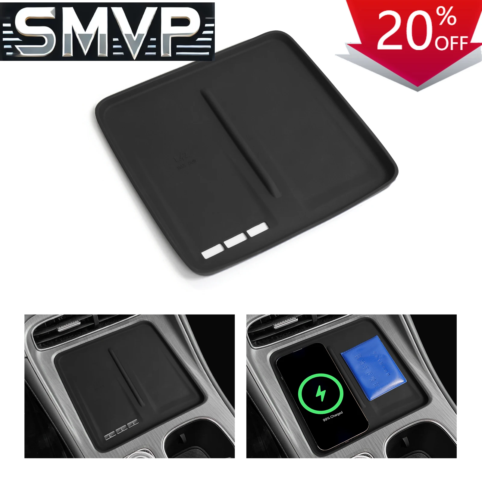 

Fit For Chery Tiggo 8 Pro Left Rudder Car Anti-Slip Pad Silicone Center Console Wireless Charger Accessories