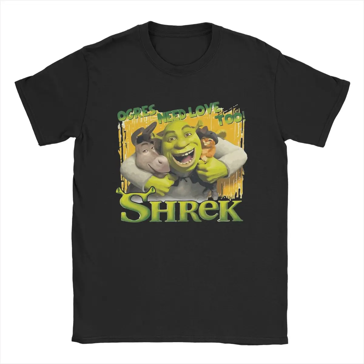 Summer Men Women\'s Sexy Shreks Meme Face Shirt Apparel Vintage 100% Cotton Funny Cartoon T Shirt Tee Clothing