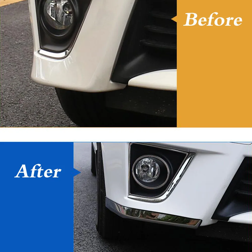 Car Front+Rear Side Bumper Corner Trim Frame Stainless Steel Anti-Rub Cover For Toyota Corolla Altis 2014 2015 2016
