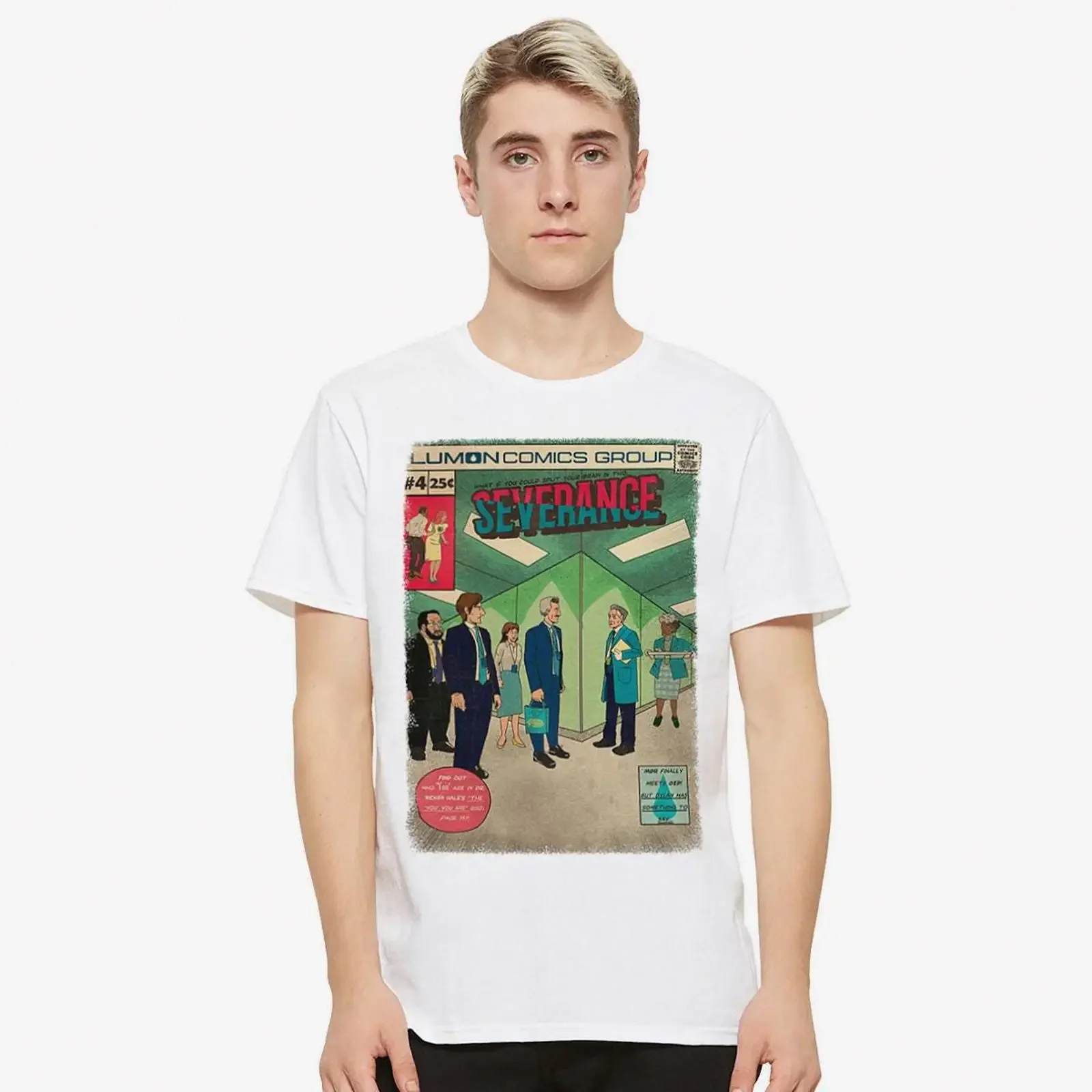 Severance Lumon Comics T Shirt  Sizes SVR 685078 vintage Washed Casual Stretched Slightly Breathable streetwear graphic