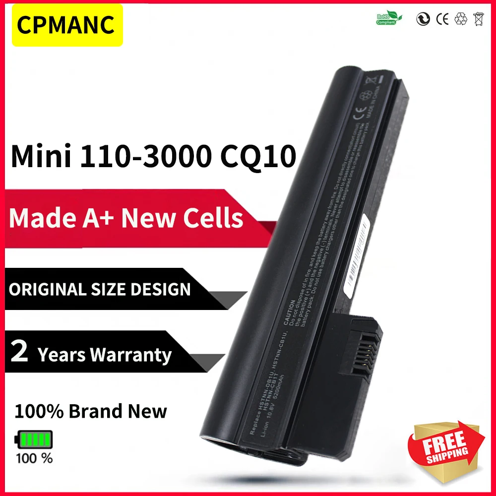 Cpmanc Batterij 03ty Voor Hp Mini 110-3000 Mini 110-3100 110-3120 CQ10-400 CQ10-500 607762-001 607763-001 HSTNN-CB1T HSTNN-CB1U