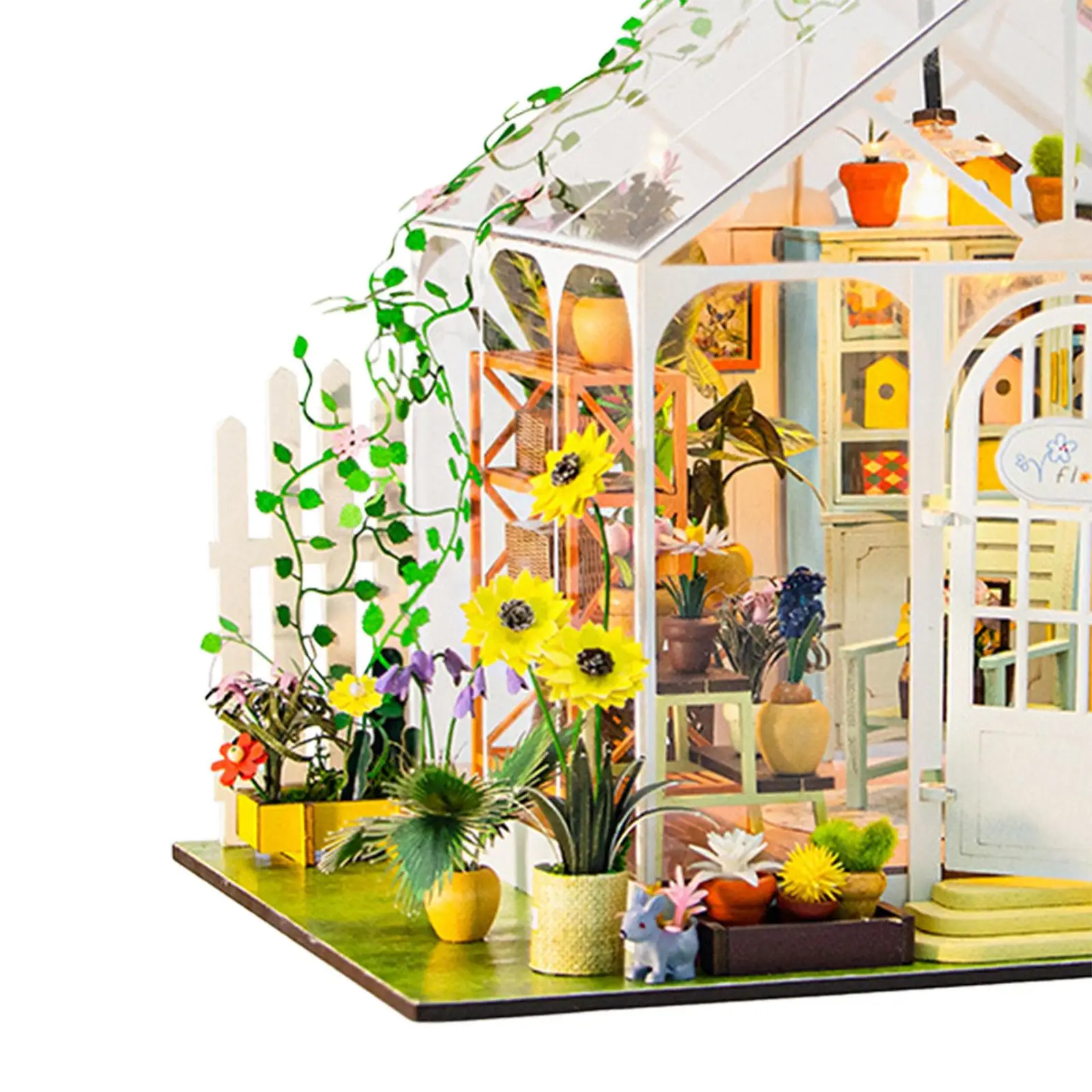 DIY Drewniany Miniaturowy Domek dla Lalek Kreatywny i Doniczka dla Chłopców Dziewcząt Dorosłych