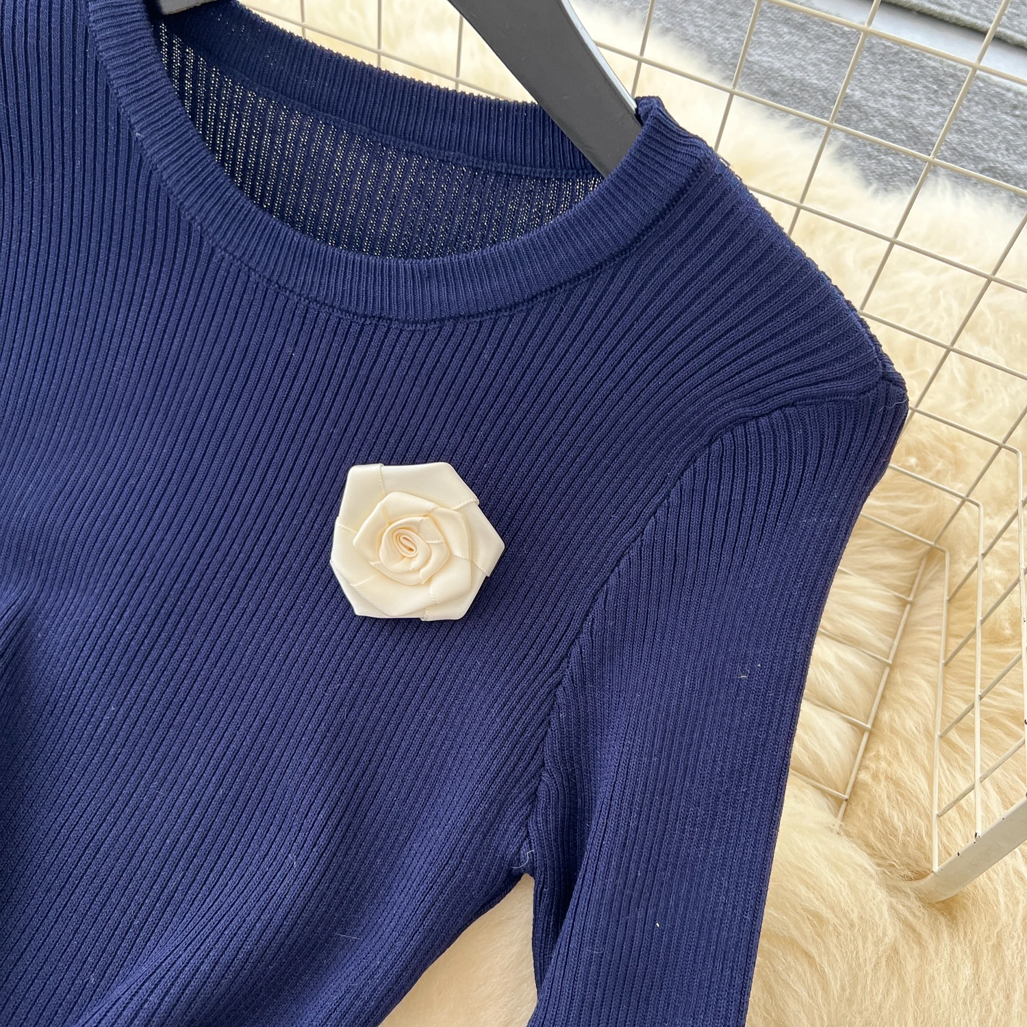 Abiti lunghi floreali a strati eleganti in maglia chic Abiti da sera francesi High Street autunno inverno abbigliamento donna