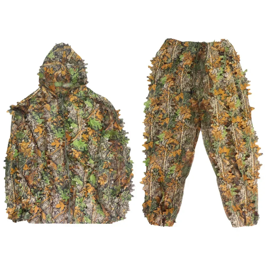 3D Leafy Camo Hunting Suits,Gillies Suits for Men Youth, Leaf Camouflage Hunting Suits for Jungle Hunting, Shooting,Ghillie Suit