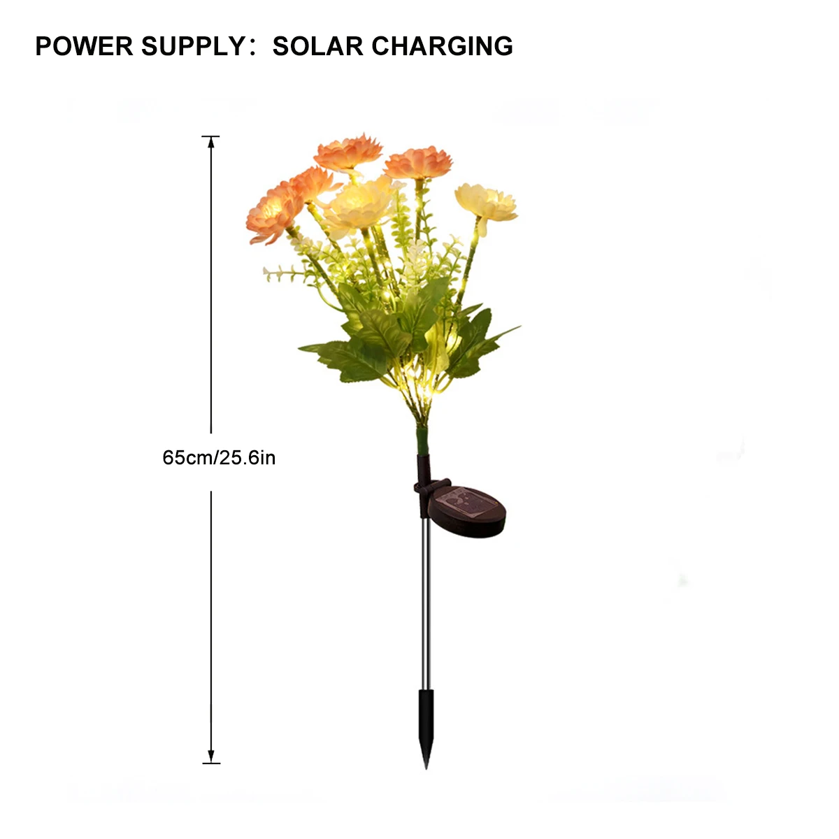 أضواء LED تعمل بالطاقة الشمسية، مصباح حديقة على شكل زهرة اللوتس الثلجية، أضواء ساحة مقاومة للماء في الهواء الطلق، فناء الحديقة، ديكور حفلات العطلات