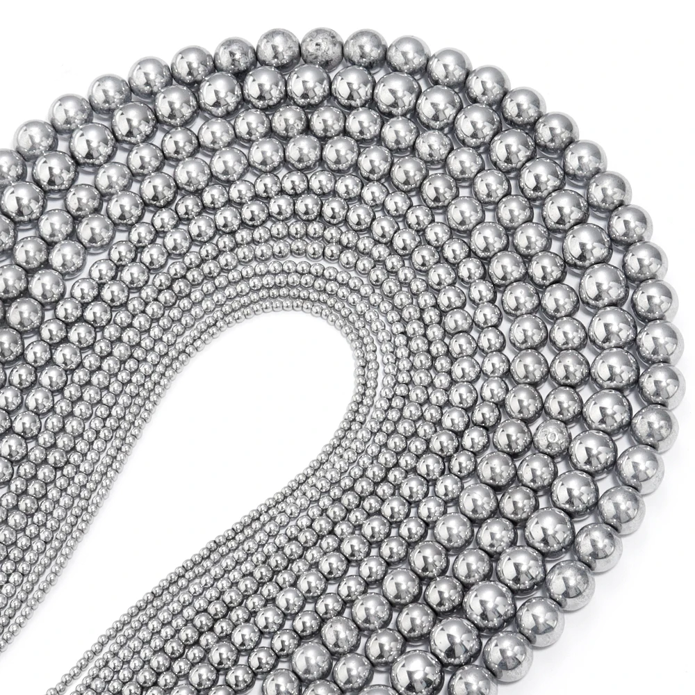 1 Strang schwarze Hämatit-Natursteinperlen, 2/3/4/6/8/10 mm, lose runde Perlen für DIY-Schmuckherstellung, Armband, Ohrringe, Zubehör – Detail 38
