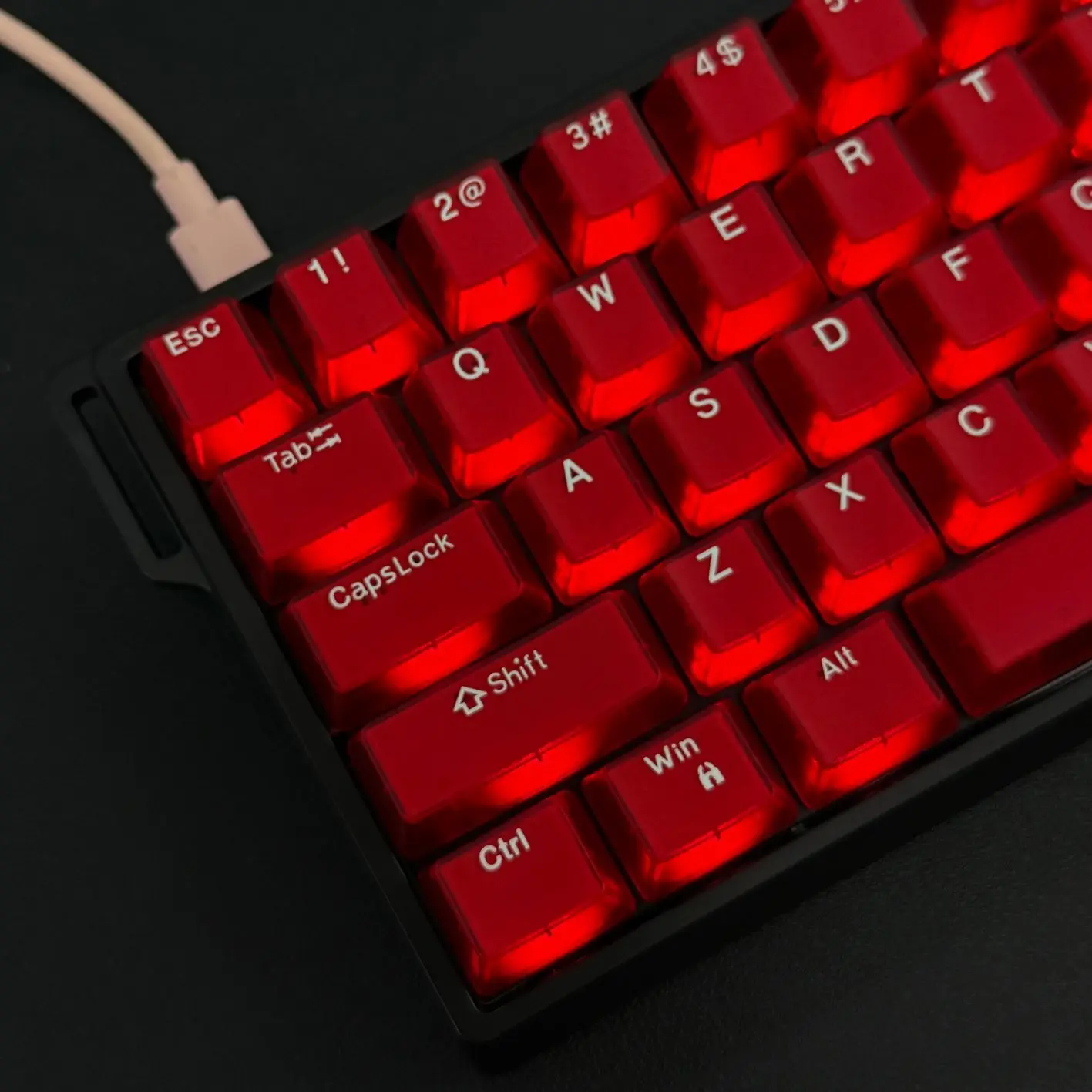 114 Keys Red Jade Pudding Keycaps Double Shot PBT Keycaps Translucent RGB Backlit Key Caps OEM Profile for MX Switches Keyboard