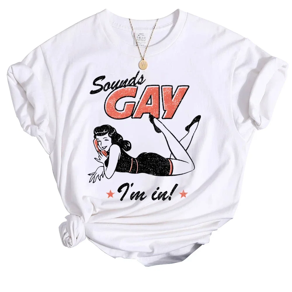 Vintage LGBT t-shirt son Gay drôle t-shirts personnalité Y2k hauts mois de la fierté lesbienne bisexuelle chemises mode décontracté femme t Shrit