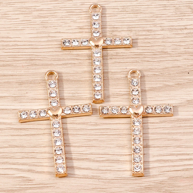 Tusember 5 Stück Kristall-Kreuz-Anhänger für Schmuckherstellung DIY Halskette Ohrringe Armband Handgemachtes Zubehör – Detail 7