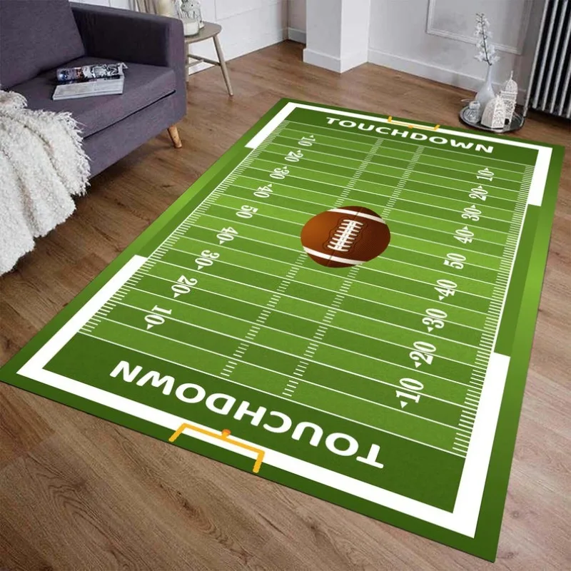 

American Football Rug Soccer Field Custom Team Logo Rug Washable Football Field Area Rug Gift for American Football Lover