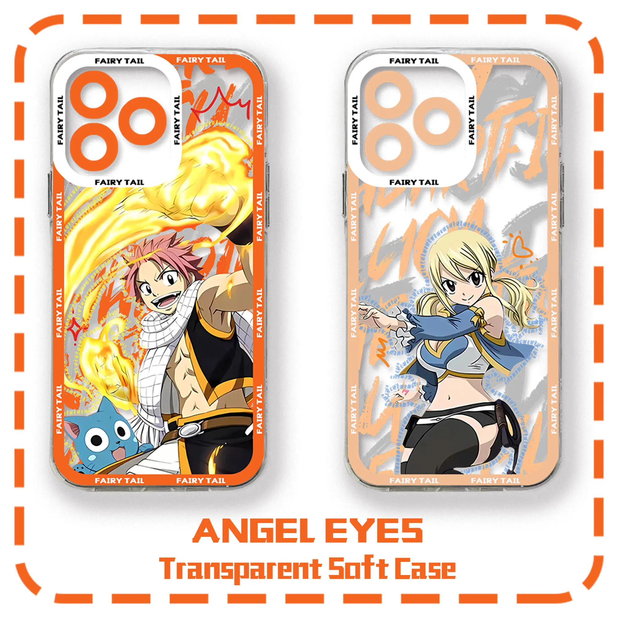 Anime Fairy Tail Phone Case For iPhone 16 15 14 13 12 11 Mini Pro Max X XR XSMax 7 8 Plus SE20 Transparent Cover