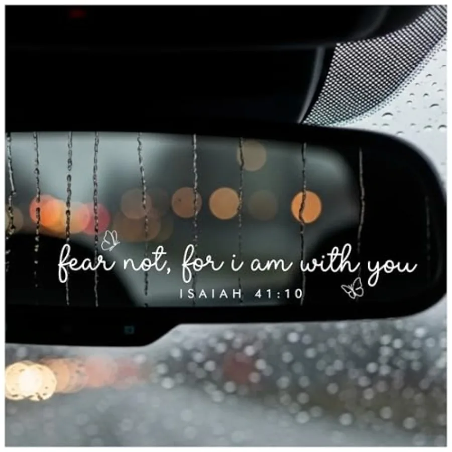 2pcs Christian Car Decal Fear Not for I Am with You Sticker - Isaiah 41:10 Bible Verse Vinyl, Butterfly Inspirational Scripture
