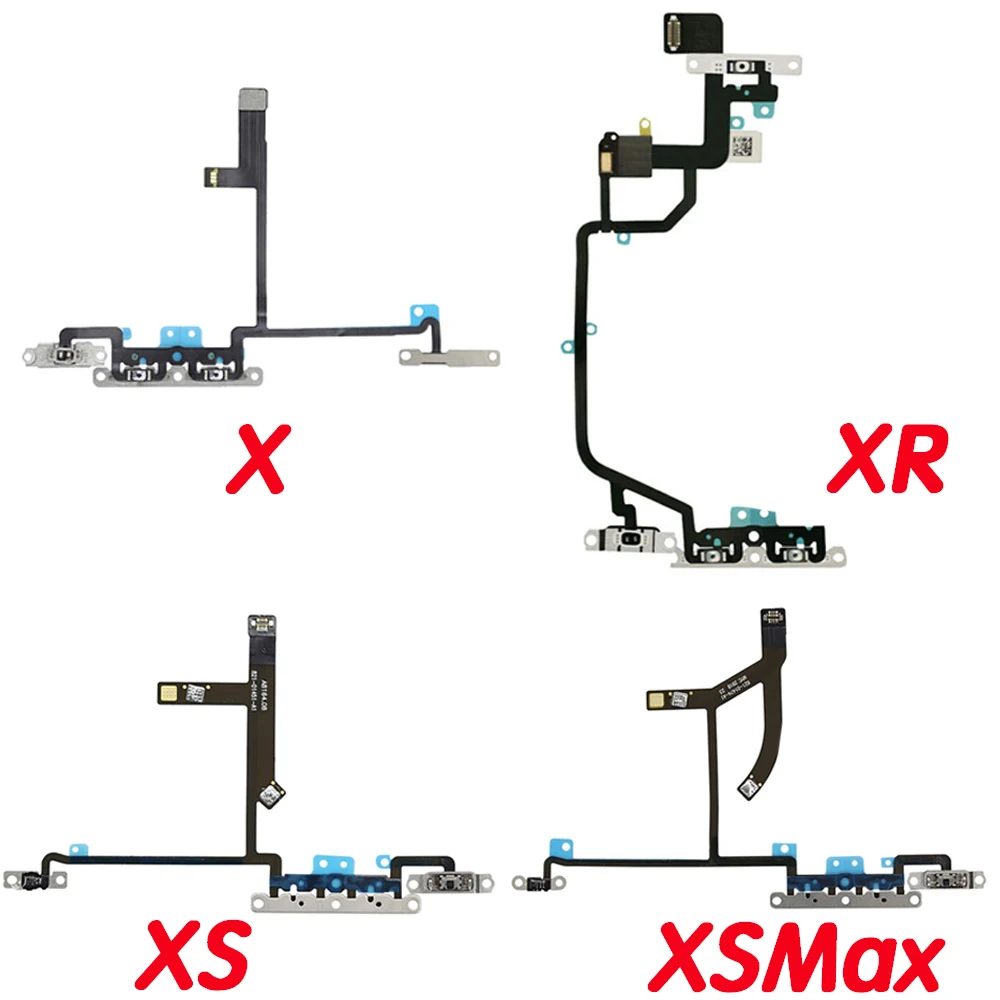 볼륨 단추 컨트롤 음소거 커넥터 플렉스 케이블, 아이폰 6 6P 6s 7 8 플러스 X XR XS 맥스 교체 부품