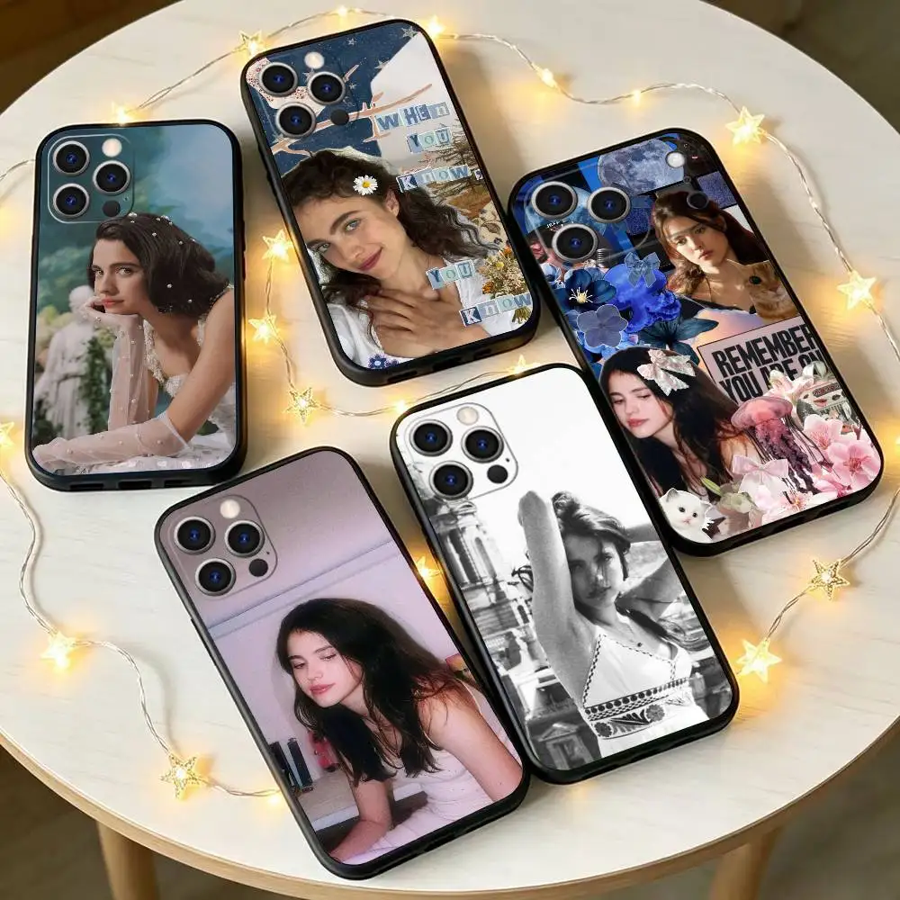 

m-Margaret q-Qualley Actor Phone Case For iPhone 17,16,15,14,13,12,11 Plus,Pro Max,XS,Soft Silicone Black Cover