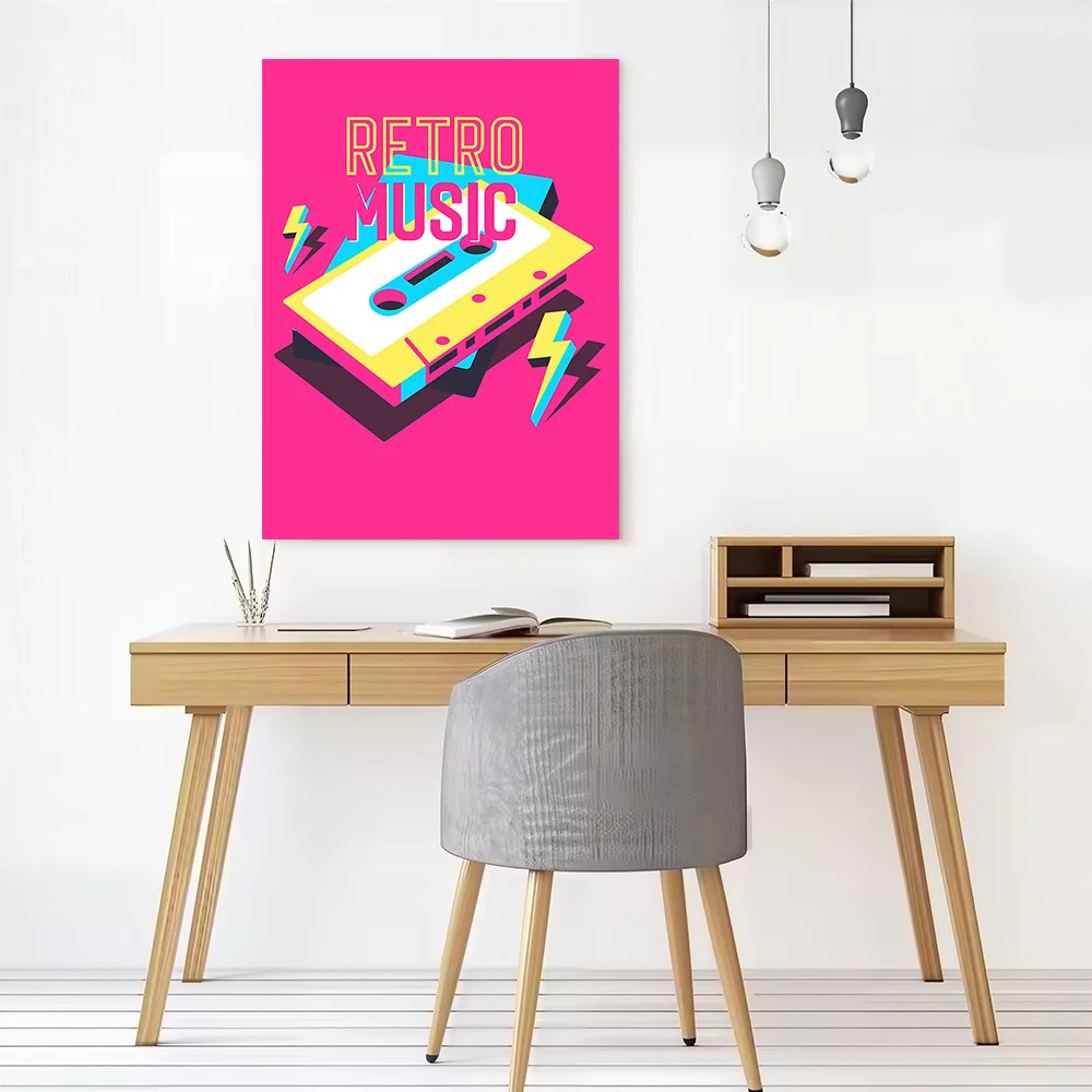 Retro Music Cassette Tape Printed Canvas Poster Custom Pictures Wall Art Canvas Painting for Decorative Paintings Wand Deko the