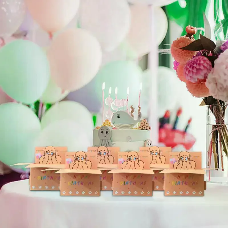 1Pcs Humorous 3D Terrifying Bald Character Design Whimsical Card Hilarious Happy Birthday Card DIY Accessories