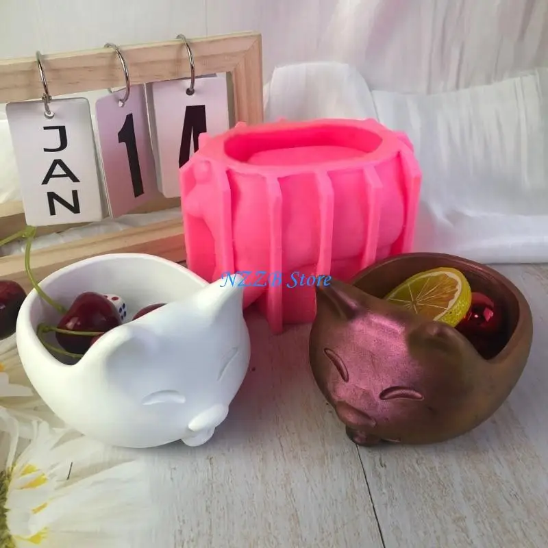 

T21F Versatile Silicone Mold for Pet Accessories Durable Container Holder Resin Mold Perfect for Food and Treats
