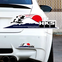 JDM HKS Japan Fuji Mountain Reflective Car Stickers Decoration Motorcycle Scooter Auto Body Window Windshield Bumper Decals