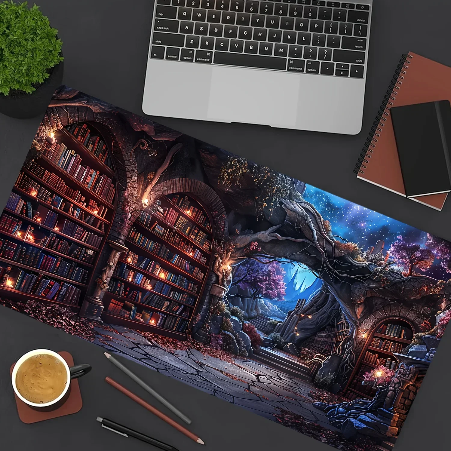Enchanted Mystic Archive Mouse Pad Large Rubber Anti Slip Pc Desk Accessories Mousepad For Office Gamer Keyboard Mat Decor Rug