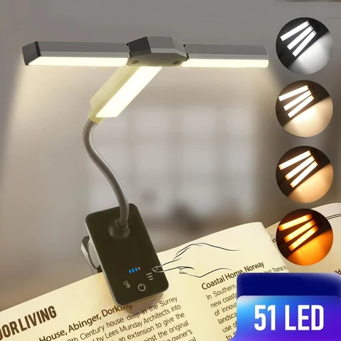Мини-лампа для чтения USB, перезаряжаемая LED, 4 цвета — фото товара