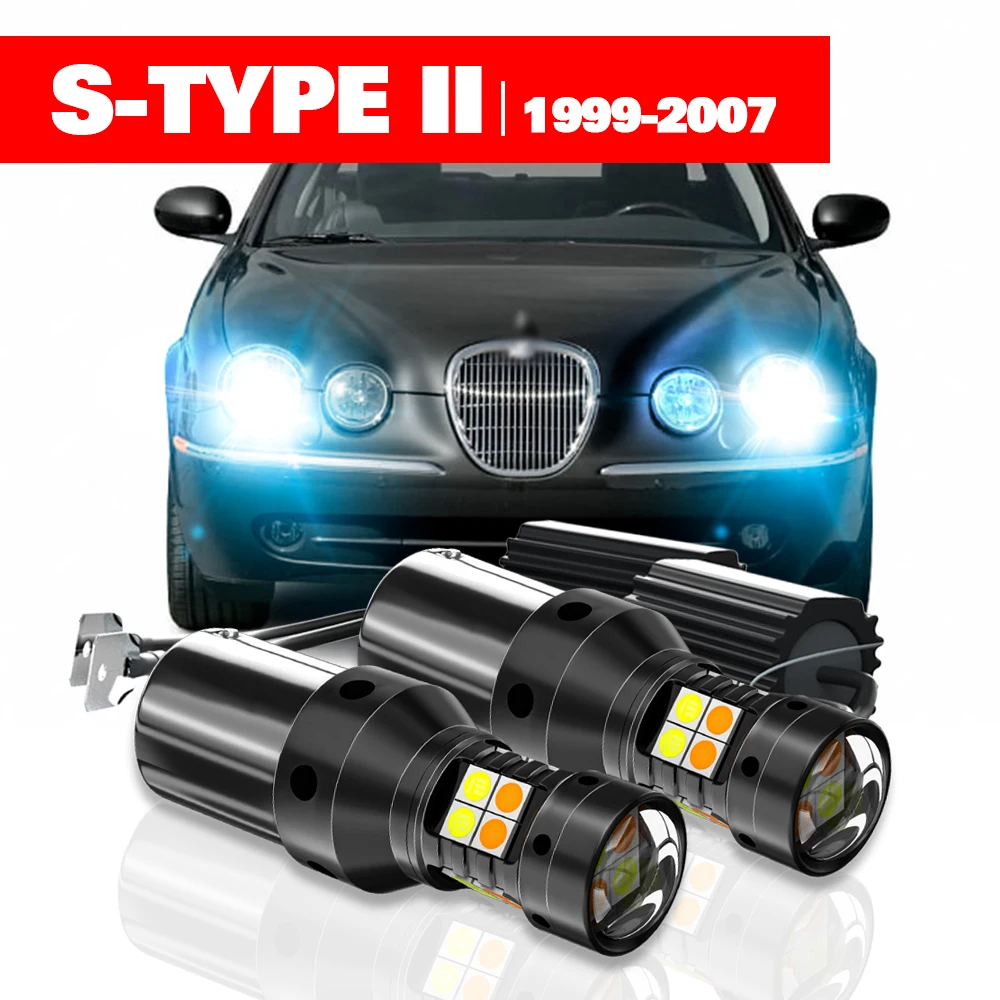 

Для Jaguar S-TYPE II 2 1999-2007: 2 шт. светодиодных двухрежимных поворотников + дневные ходовые огни (ДХО) 2000 2001 2002 2003 2004, аксессуары