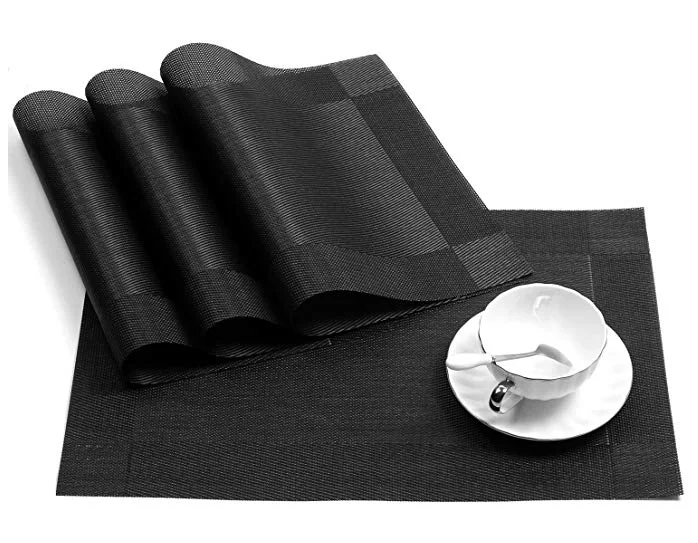Custom logo Home Accessories Placemats Washable PVC Dining Table Mats Heat Resistant Sustainable Woven PlaceMats