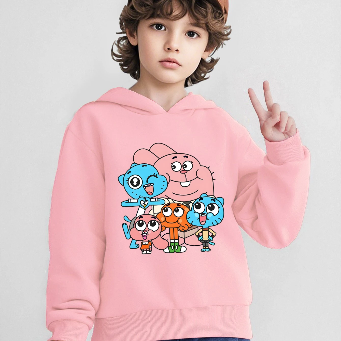 The Amazing World of Gumball Hoodies Children Hooded Sweatshirt Boys Anime Warm Pullover Kids Clothes Girls Tops Hoodie Autumn