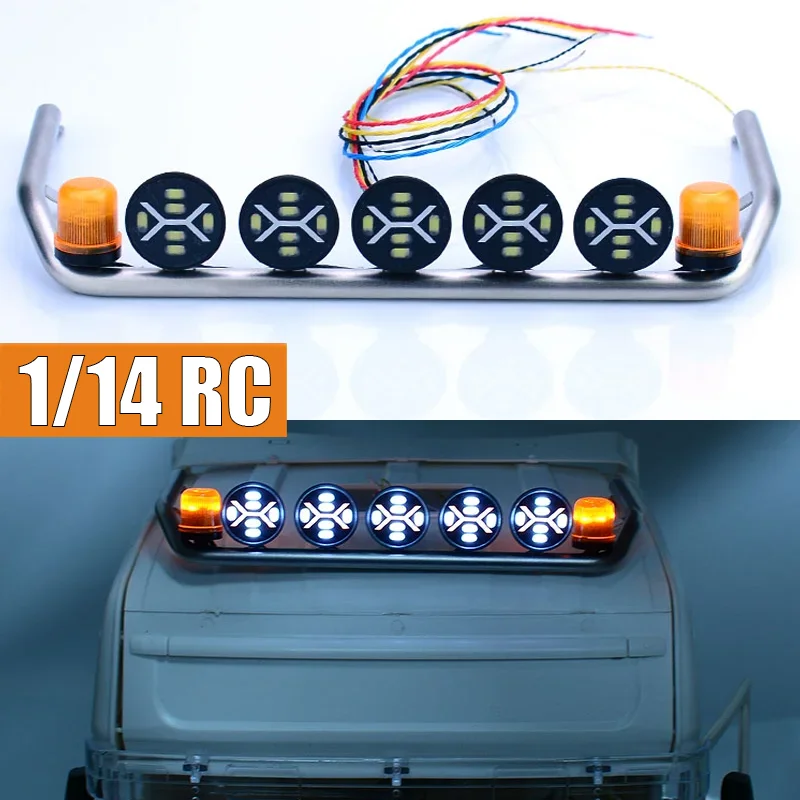 

1:14th Scale RC Truck LED Roof Two-color Spotlights for SCANIA Tamiya 770S R620 for VOLVO ACTROS AROCS Model Car DIY Parts