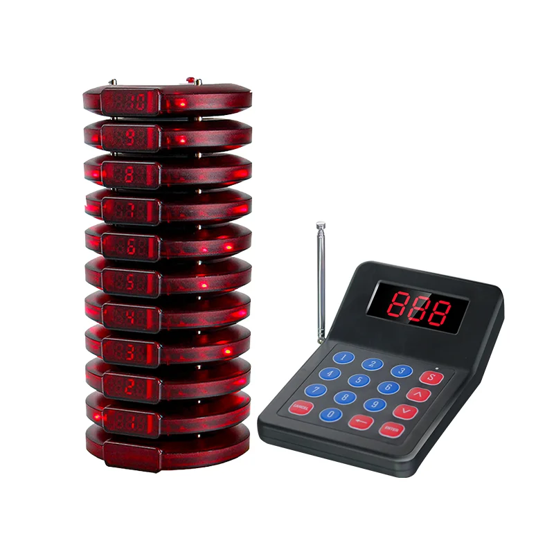 Vibrating Queuing Waterproof Queue Pager System Restaurant Calling Wireless Paging Coaster Beeper Waiter Service