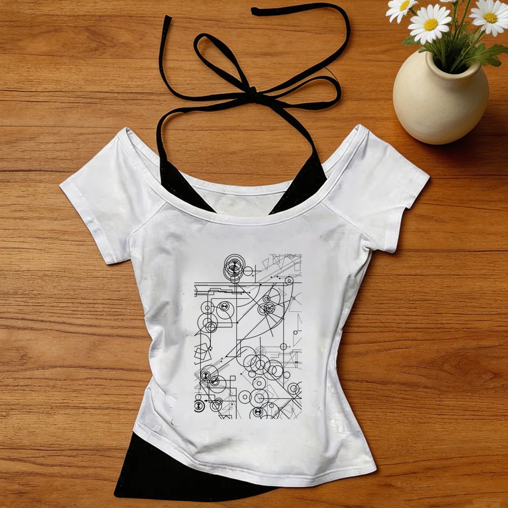 Steins Gate cropped top ladies streetwear emo meme top tees gyaru manga gothic grunge cute