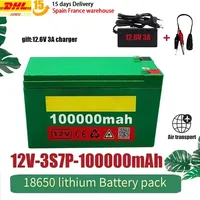 12V100000mAh 3S7P 18650Lithium Battery Pack+12.6V3A Charger Built-in 100Ah High Current BMS Used for Citycoco Scooter