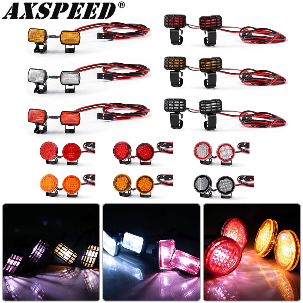 AXSPEED RC Car Roof Light LED Headlights Spotlight for Axial SCX10 Wraith TRX4 TRX6 Tamiya 1/10 RC Crawler Car Upgrade Parts