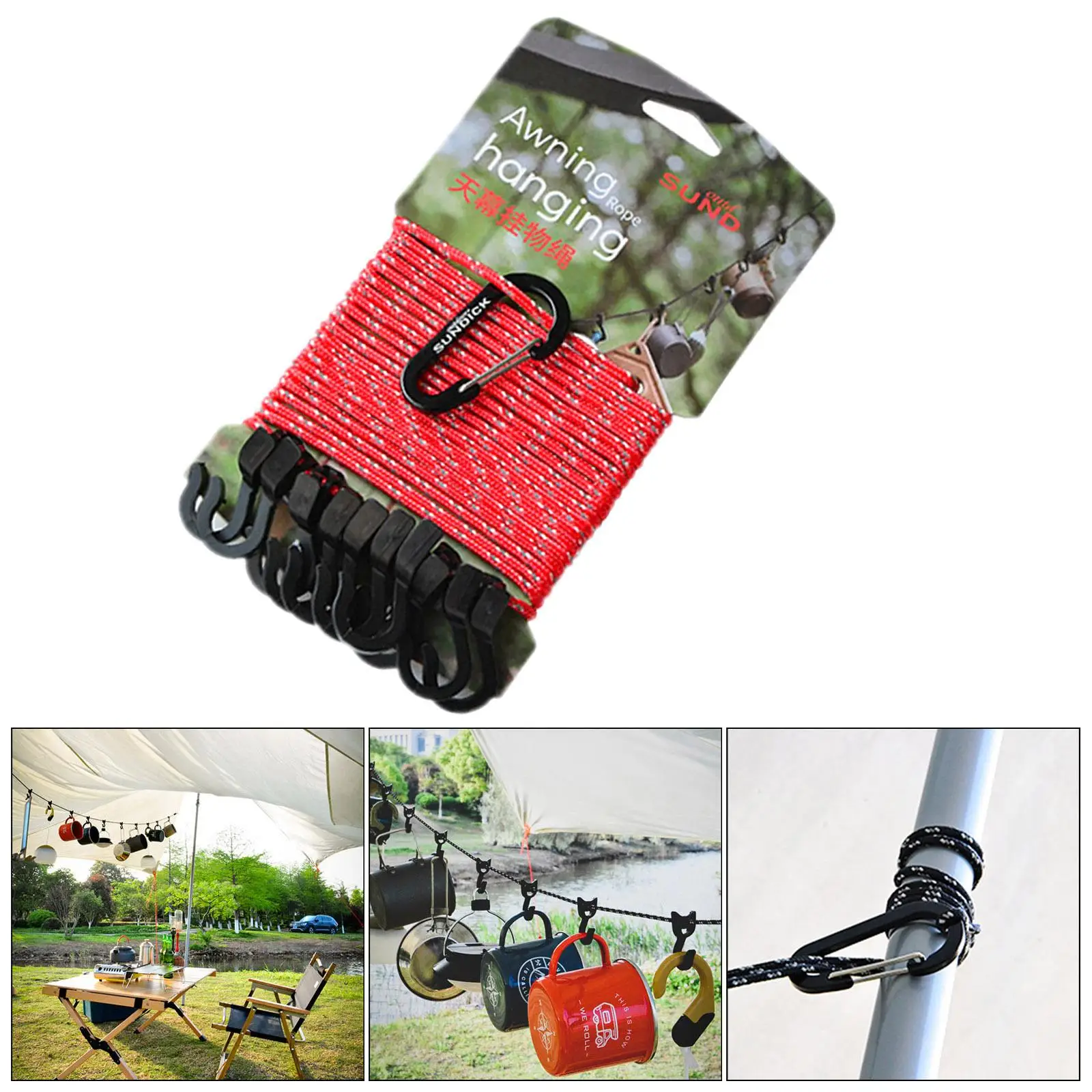 Portable Travel Hanging Rope Outdoor Non Slip Clothesline Clothes Line