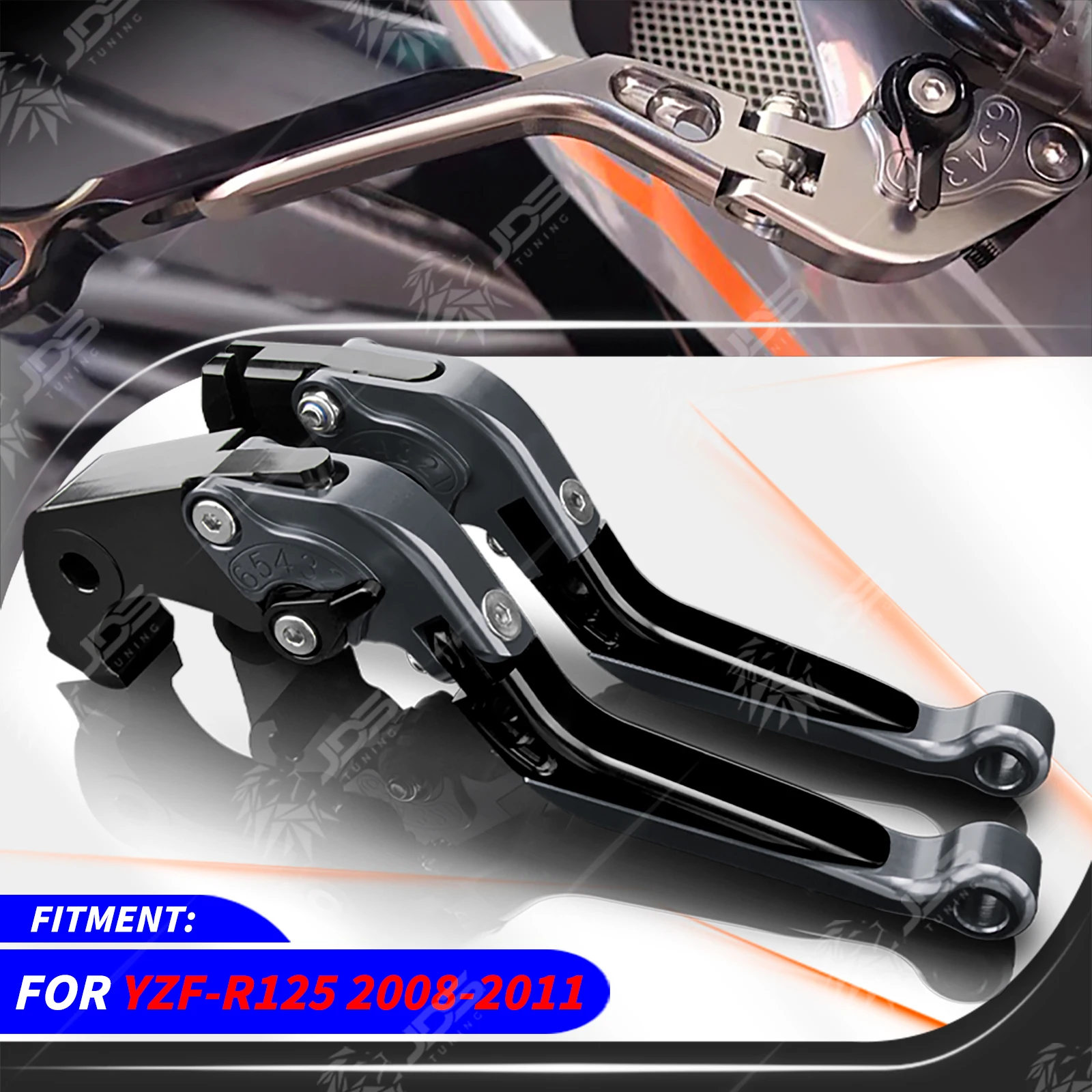 JDSTUNING For Yamaha YZF-R125/YZFR125 2008-2011 Clutch Lever Brake Lever Set Adjustable Folding Handle Levers Accessories Parts
