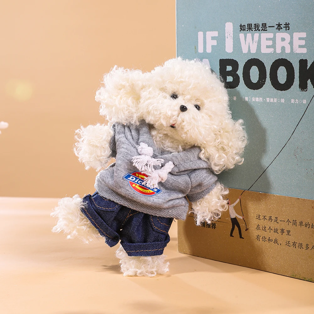Adopt a Handmade White Puppy Dog  One-of-a-Kind Chenille Stem Plush Toy  Soft Desk Buddy Stress Relief Gift for Girlfriend