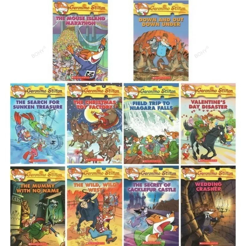 10 Books Geronimo Stilton 21-30 Humor Adventure Explore Comic Fiction Parent Child Kids Story English Picture Storybook