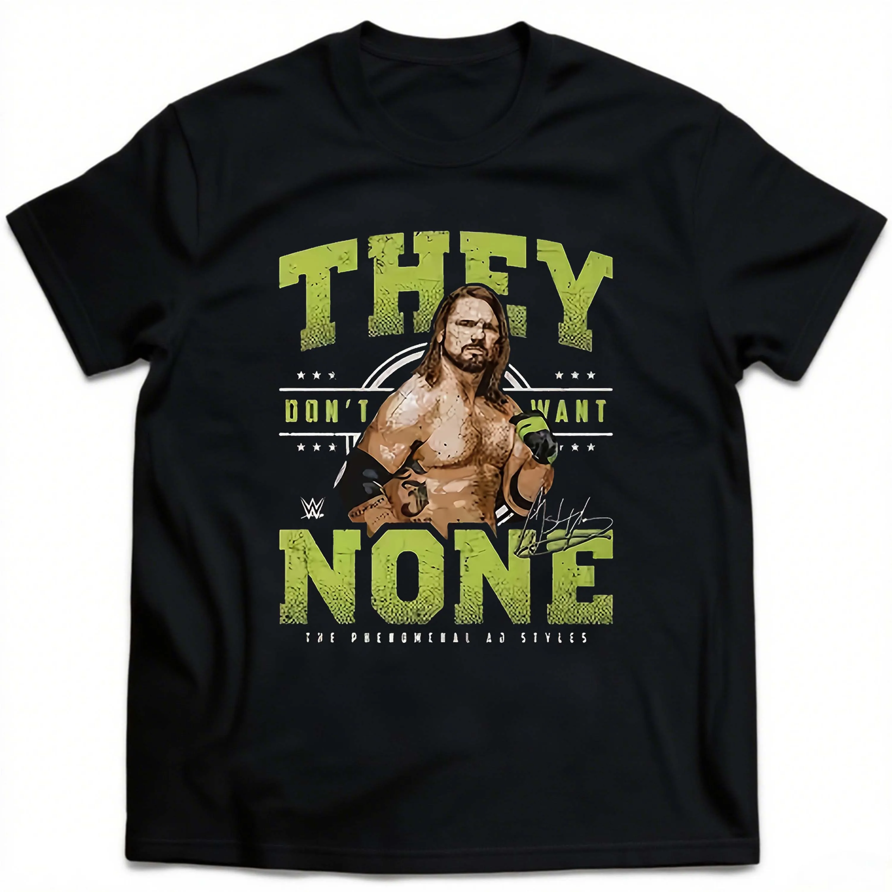 เสื้อยืดแขนสั้นสีดำขนาดพลัสไซส์พร้อมลายนักมวยปล้ำเอจ สไตล์เหมาะสำหรับสวมใส่พักผ่อนกลางแจ้งในฤดูร้อน