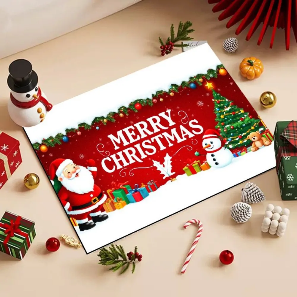 VIKAMA عيد الميلاد تحت عنوان عدم الانزلاق ارتداء مقاومة السجاد غرفة المعيشة مدخل قاعة السجاد الزخرفية عطلة ديكور المنزل #3