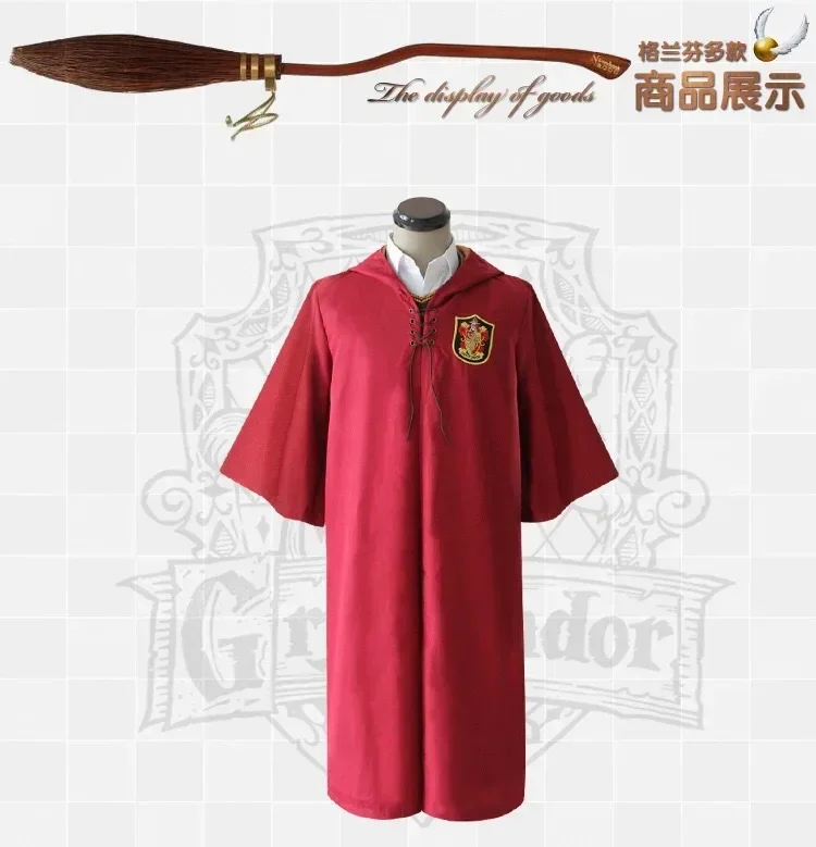 Cosplay Costume Quidditch Robe Cloak For Harri Potter Gryffindor Slytherin School Uniform For Adult Party Magican School Cloth