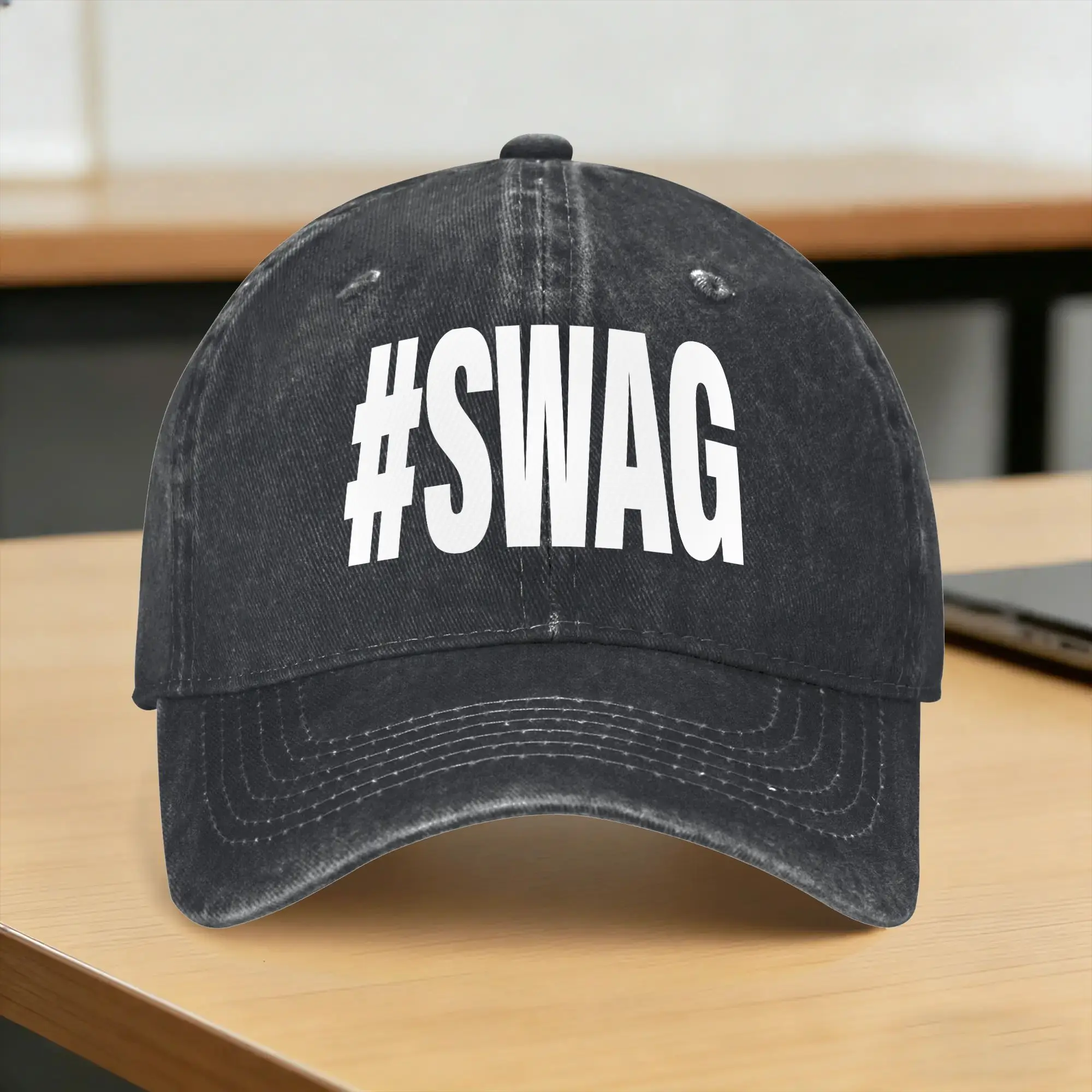 Hashtag Swag Baseball Cap Sun  Running Hippie Sun-Proof Washed Trucker Hat Men Adult Casual Print Snapback Cap