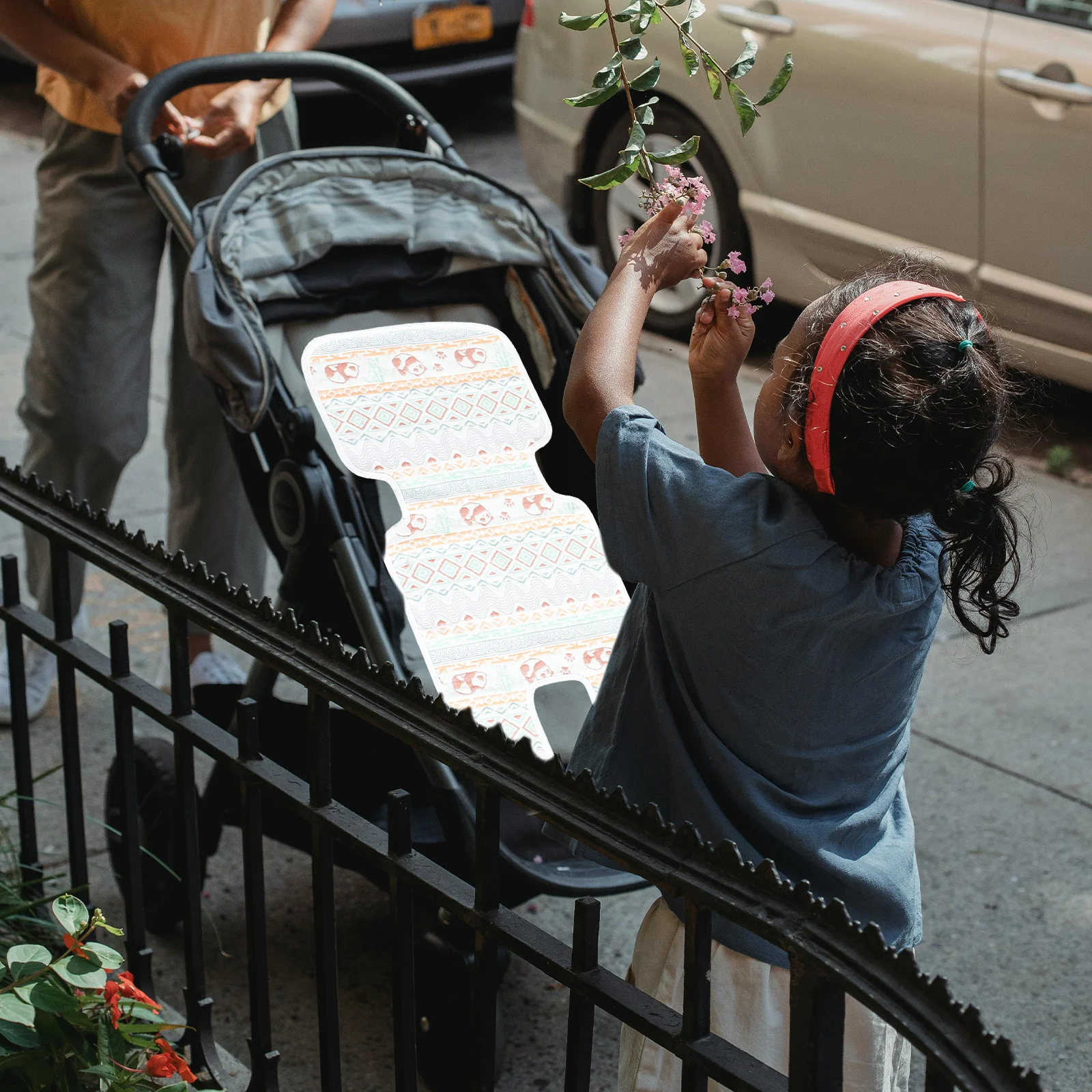 2 قطعة وسادة عربة طفل عكسها سميكة مقعد بطانة العالمي وسادة مقعد السيارة عربة الرضع إدراج وسادة التبريد للطفل