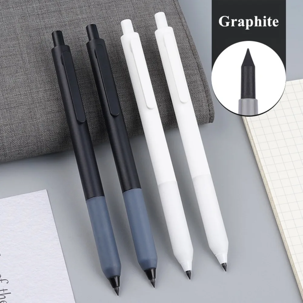 Eternal Pencil Set Press Type Replaceable Refills Metal Inkless Pen Endless Infinity Mechanical Pencils Office School Supplies