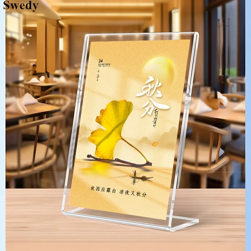 5 Pack A5 148X210MM Clear Acrylic L-Shaped Restaurant Menu/Poster Display Stand Picture Ad Frames Acrylic Sign Holder Stand