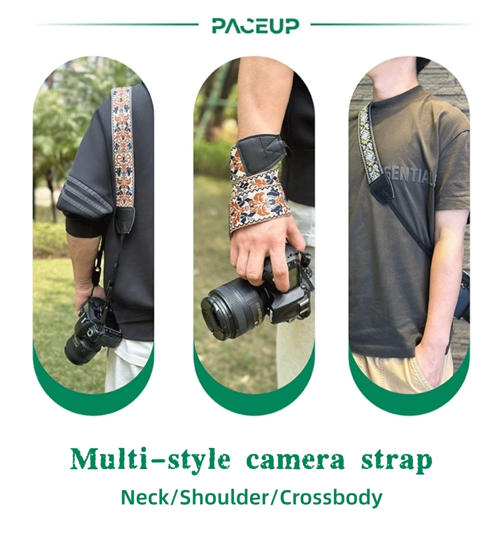 5cm Retro Paisley Universal Camera Shoulder Strap for Canon R50 Sony ZV-E10 Fujifilm XT30 Nikon Z30 DSLR Mirrorless Accessories