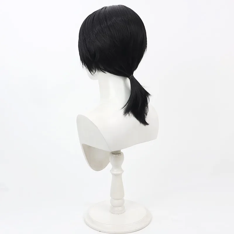 Identity V Banquet Butler Embalmer cosplay pruik zwarte lange trailing paardenstaart hoofdhuid Halloween cadeau