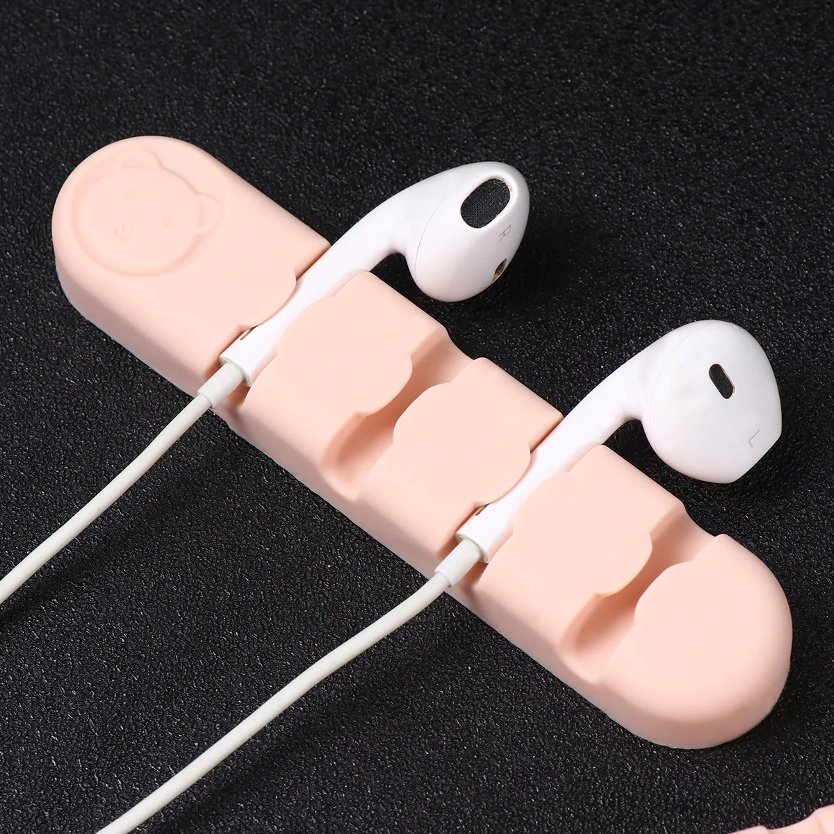 2Pcs Desk Cord Organizer Silicone Cable Holder for Charging Cables USB Audio Headphones Wire Management Self Adhesive Cord