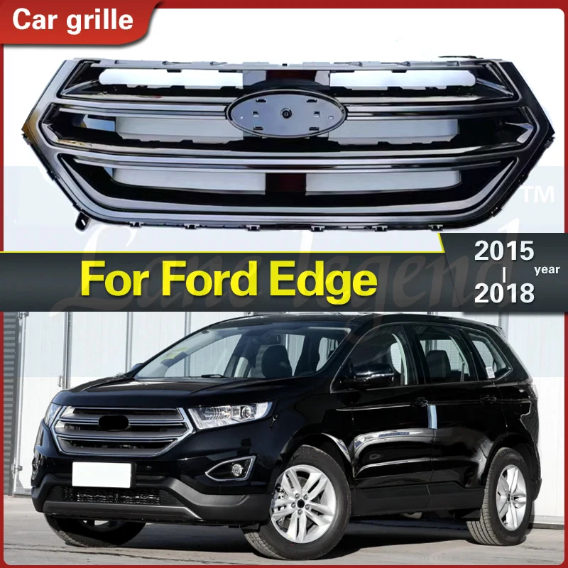 Front Middle Racing Grille for Ford Edge 2015 2016 2017 2018 Front Bumper Grill Radiator Grille High Quality ABS Grills