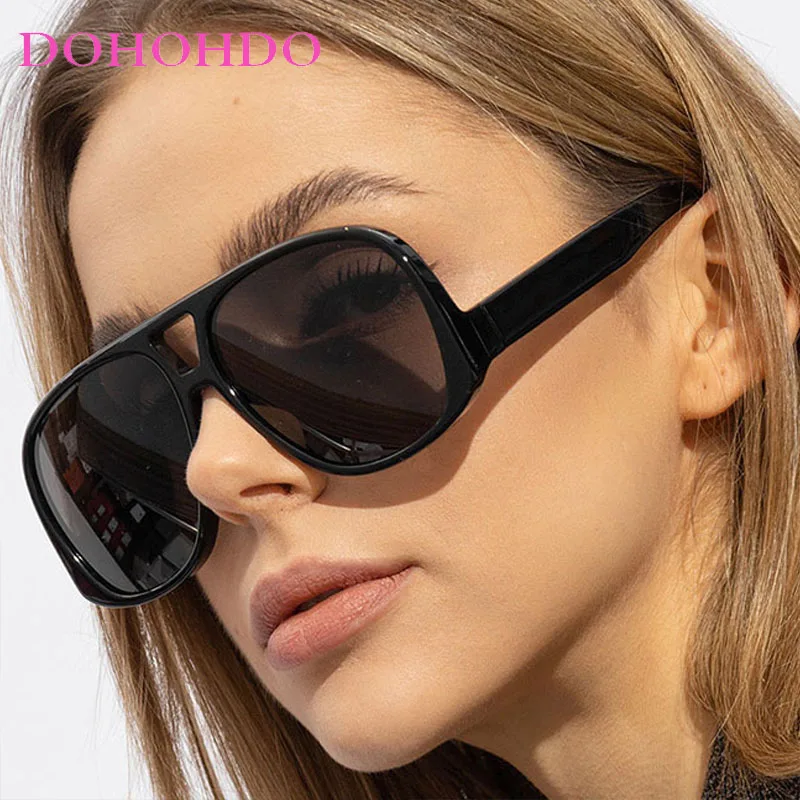 

Retro Brand Design Punk Double Bridge Pilot Big Women Sunglasses Vintage Shade Outdoor Men Sun Glasses Drive Travel UV400 Lentes
